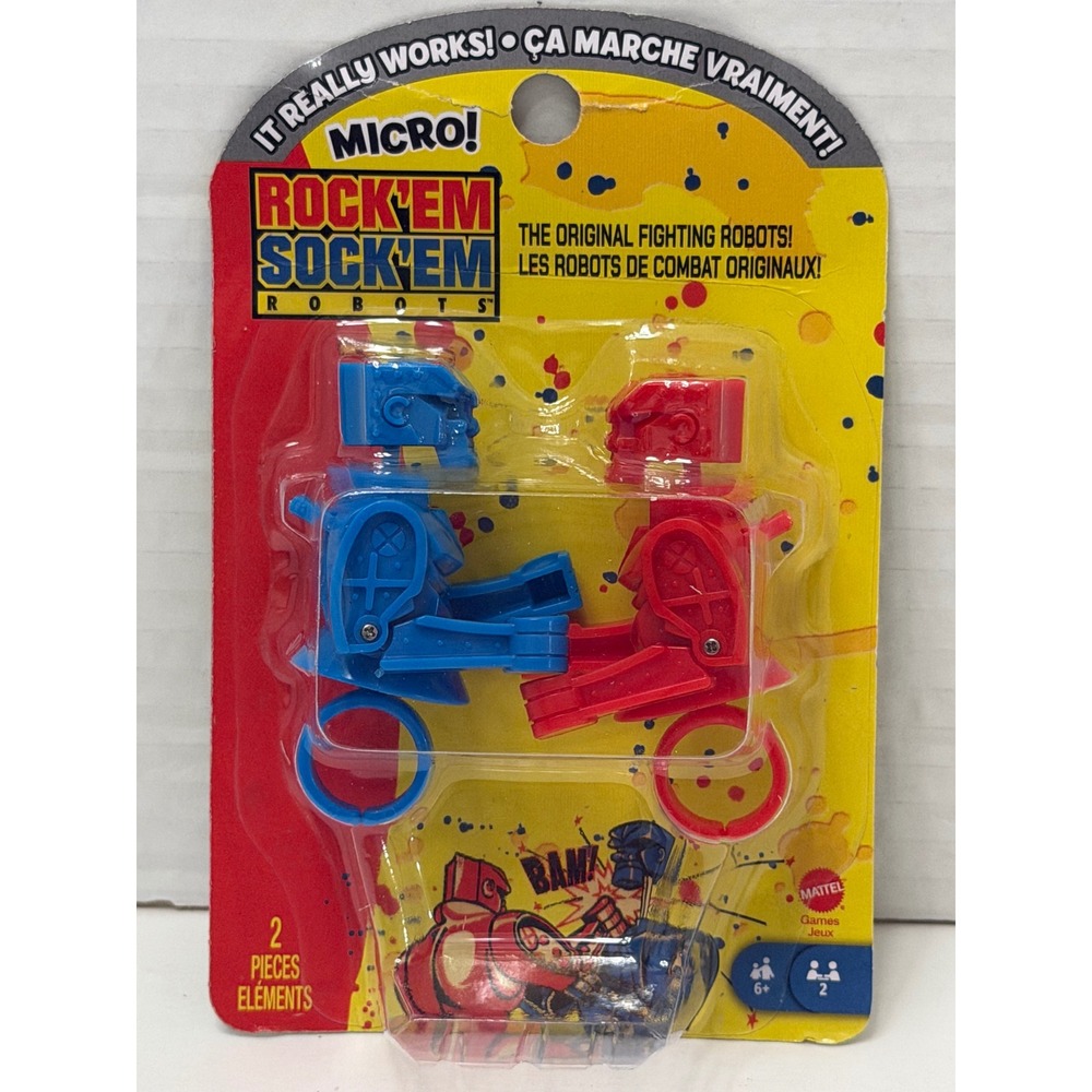 Mattel Rock Em Sock Em Robots Micro Fighting Robots 2 Piece Toy‎ Set New